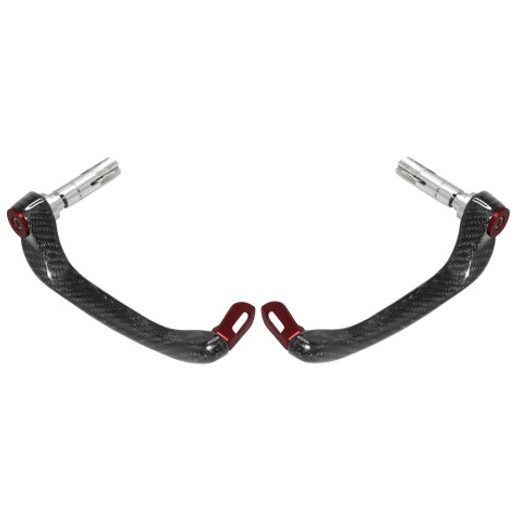 LEVER GUARD ACCOSSATO WITH RED EYELET AND INSERT RIGHT + LEFT, CARBON
