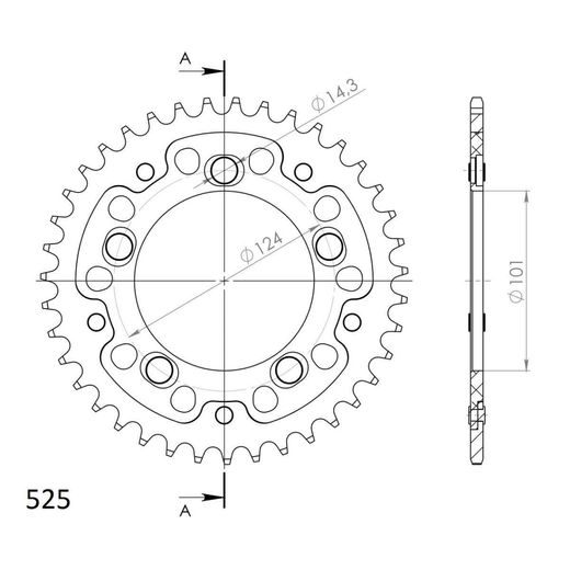 ZADNJI VERIŽNIK (ZOBNIK) SUPERSPROX STEALTH RST-991:39-GLD ZLATA 39T, 525