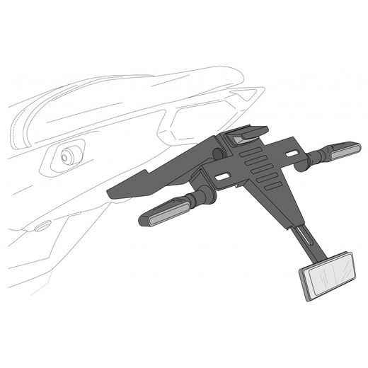 ADJUSTABLE LICENSE SUPPORT PUIG 21937N ČRNA