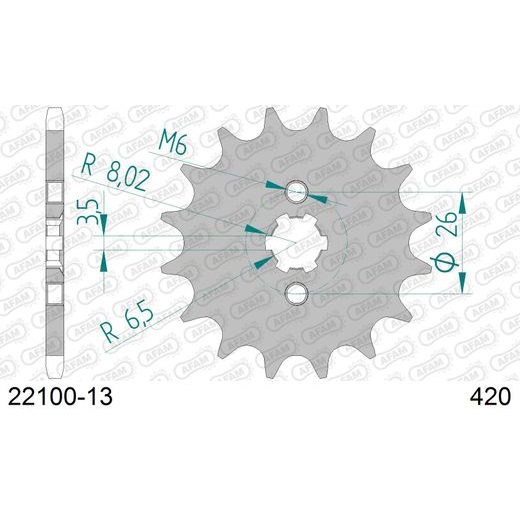 SPREDNJI VERIŽNIK AFAM 22100-13 13T, 420