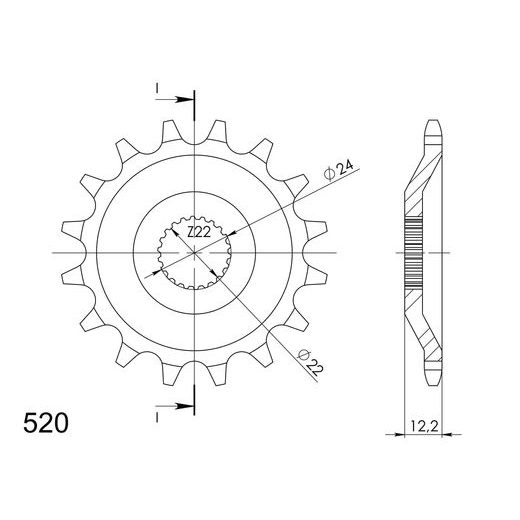 SPREDNJI VERIŽNIK SUPERSPROX CST-1125:17 17T, 520