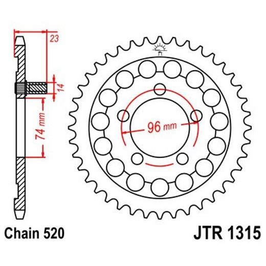 ZADNJI VERIŽNIK (ZOBNIK) JT JTR 1315-40 40T, 520