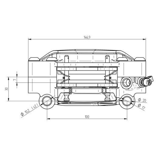 RADIAL BILLET 2-PIECE CALIPER ACCOSSATO PZ011 - DISTANCE 100 MM PISTON IN ALUMINIUM