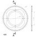 REAR ALU SPROCKET SUPERSPROX RAL-898:50-ORG ORANŽNA 50T, 428