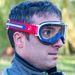 GOGGLES ARIETE WABI 14980-ABR CLEAR LENS WHITE /RED