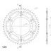 REAR SPROCKET SUPERSPROX STEALTH RST-210:47-GLD ZLATA 47T, 520