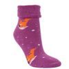 Dámské ponožky RS ohrnovací Veverky fialová