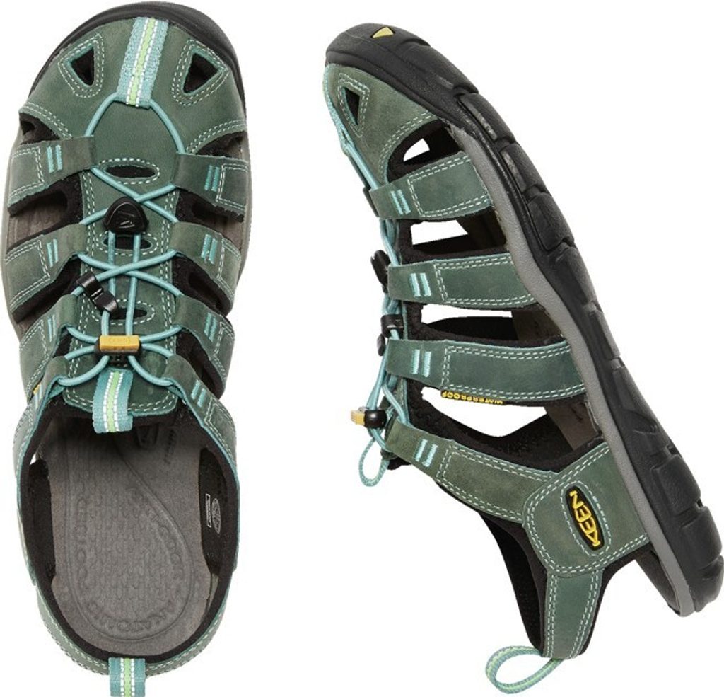 Namche.cz - Dámské sandále Keen Clearwater CNX Leather mineral blue/yellow  - Keen - Sandály - Boty - Outdoor in one door