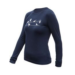Dámské triko Sensor DR Merino Active Songbirds deep blue