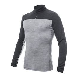 Pánské triko Sensor DR Merino Bold zip cool gray/anthracite