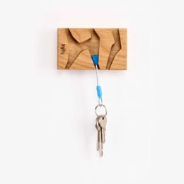 Věšák na klíče Fujfuj Mini 2 Oak Wood Blue Nut