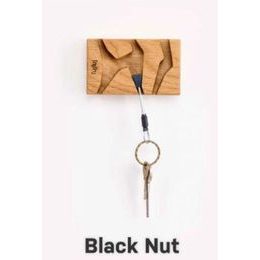 Věšák na klíče Fujfuj Mini 2 Oak Wood Black Nut