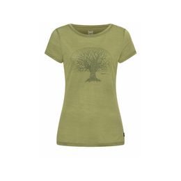 Dámské triko super.natural KR Mandala Yoga tree Tee sage