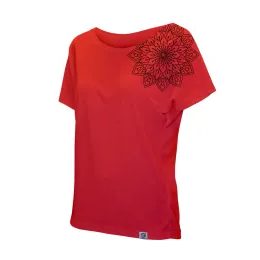 Dámské triko Nanosilver KR Bat Floral červená