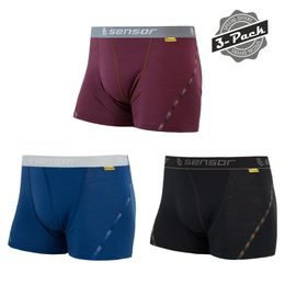 Trenky Sensor Merino Air Set 3-Pack černá/modrá/port red