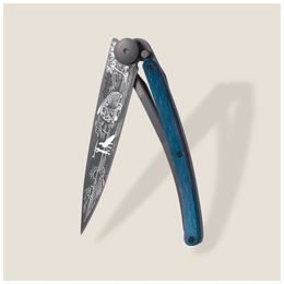 Nůž Deejo 1GB167 Tattoo Black 37g Van Life blue beech