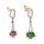 Náušnice Sampaoli Stopper BR-GO-&-RH plated green&red enameld