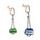 Náušnice Sampaoli Stopper BR-GO-&-RH plated green&blue enameld