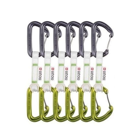 Set expresek Ocún Hawk QD Wire BIO-DYN-RING 15mm 10cm 6-pack green