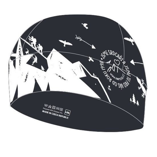Čepice Namche Mountain černá s bílou
