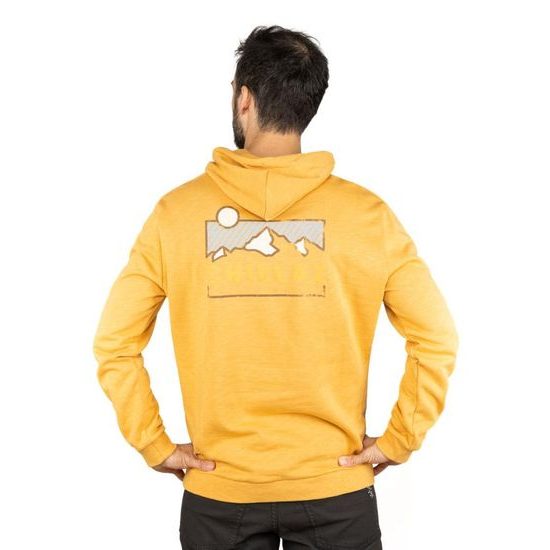 Pánská bavlněná mikina Chillaz Sapporo Mountain Logo Hoody ochre