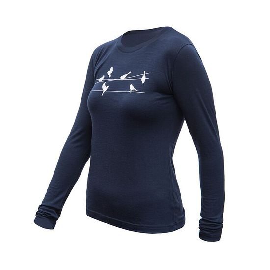 Dámské triko Sensor DR Merino Active Songbirds deep blue