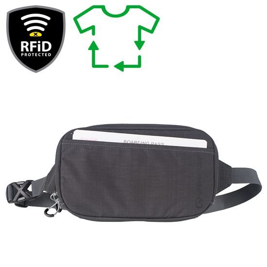 Pouzdro Lifeventure RFiD Travel Belt Pouch Recycled grey