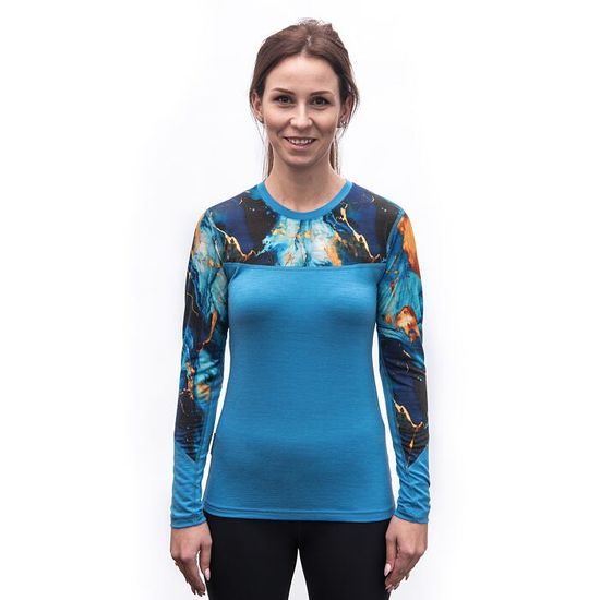 Dámské triko Sensor DR Merino Impress modrá/universe