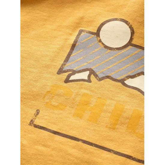 Pánská bavlněná mikina Chillaz Sapporo Mountain Logo Hoody ochre