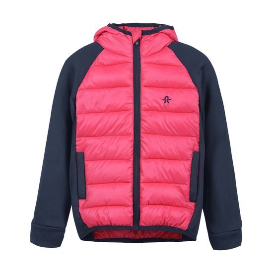 Dětská bunda Color Kids Hybrid Fleece W. Hood, teaberry