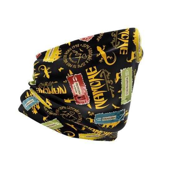 Šátek Namche Outdoor multifunkční černý se žlutou