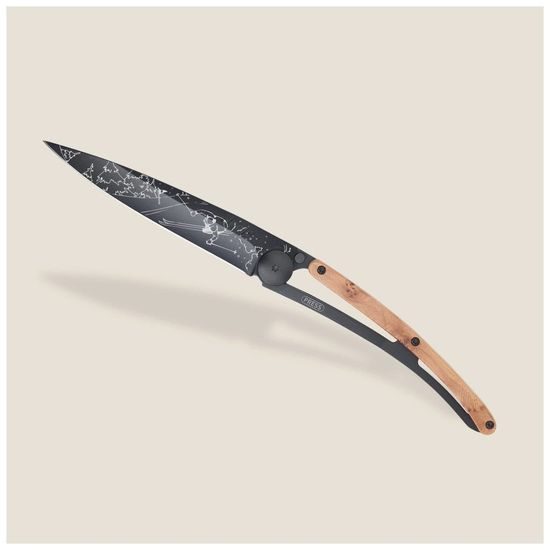 Nůž Deejo 1GB116 Tattoo black 37g Juniper wood Ski