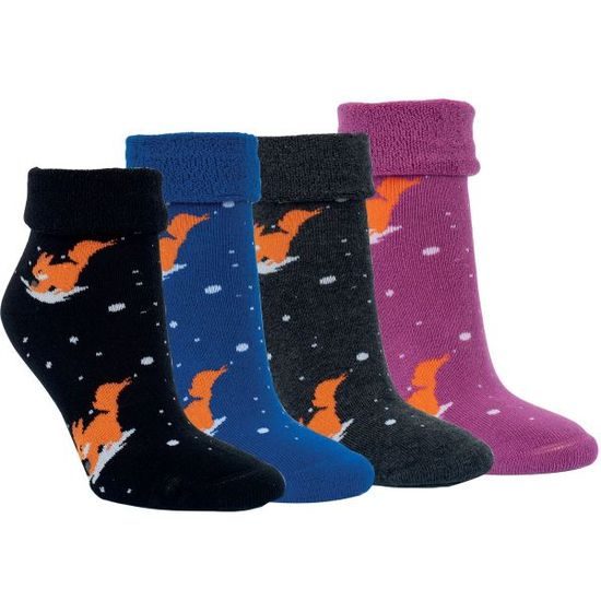 Dámské ponožky RS ohrnovací Veverky modrá