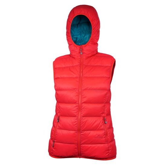 Dámská péřová vesta Warmpeace Yuba hibiscus/harbor blue