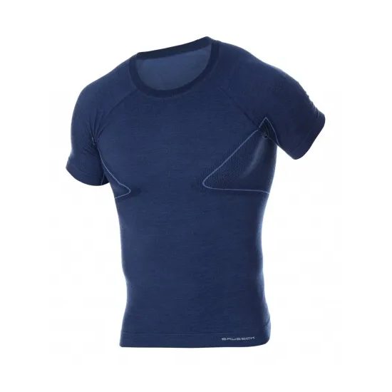 Pánské triko Brubeck Active Wool KR navy