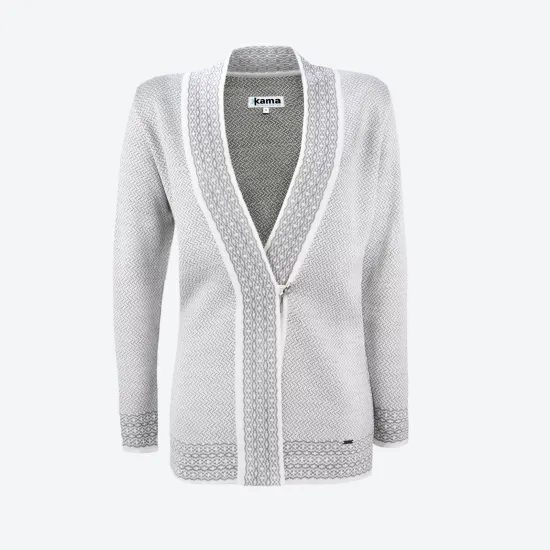 Cardigan Kama Merino 5047 bílá