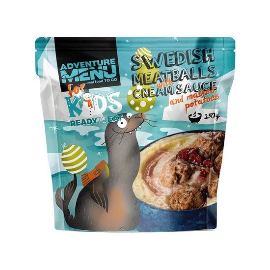 AdventureMenu Švédské masové kuličky s krémovou omáčkou a Bramborovou kaší 250g