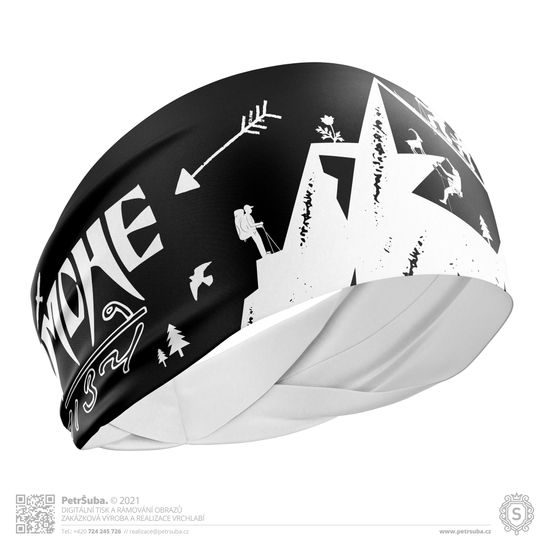 Čelenka Namche Mountain černá s bílou