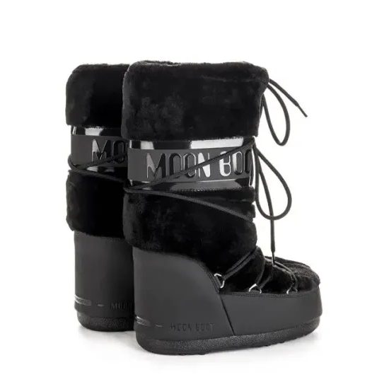 Boty Moon Boot Icon Faux Fur, 001 black