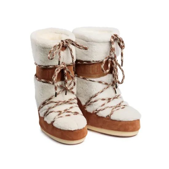 Boty Moon Boot Icon Shearling, 001 whisky/off white