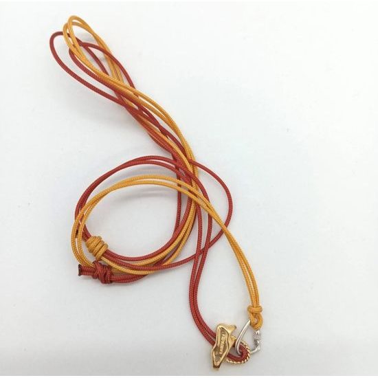 Přívěsek Sampaoli Reverso & Carabiner bronze gold&rhodium plated yellow&red rope