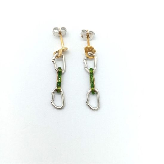 Náušnice Sampaoli Spit & Express BR-GO-&-RH plated green enameld