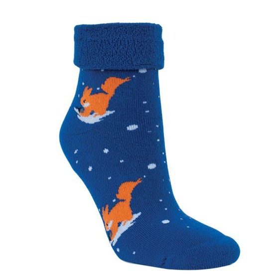 Dámské ponožky RS ohrnovací Veverky modrá