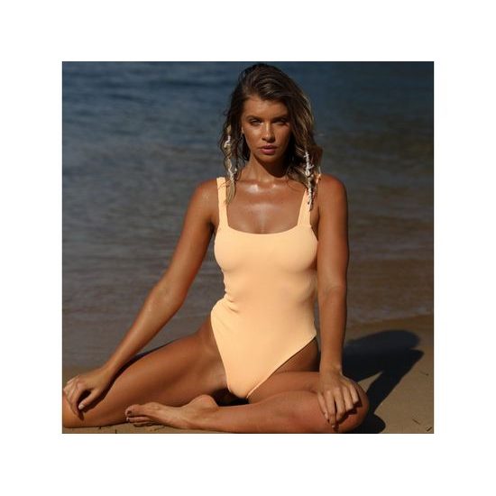 Jednodílné plavky Kulani Kinis Ribbed Cheeky Level Mango