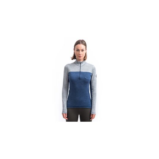 Dámské triko Sensor DR Merino Bold Zip cool blue/cool gray