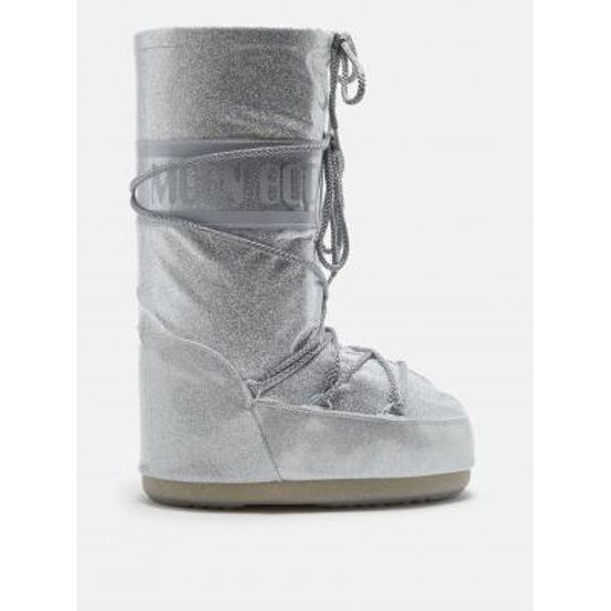 Juniorské boty Moon Boot Icon Glitter, 002 silver