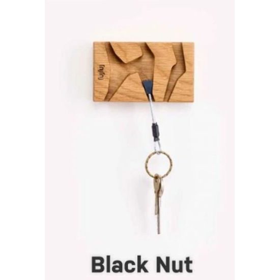 Věšák na klíče Fujfuj Mini 2 Oak Wood Black Nut