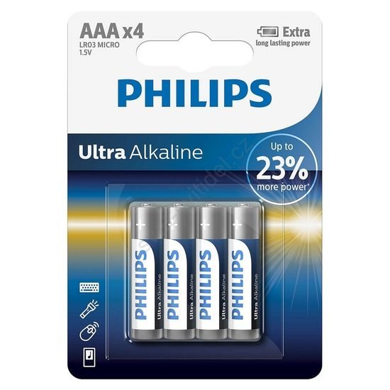 Baterie Philips Ultra alkaline mikrotužková/LR03/4