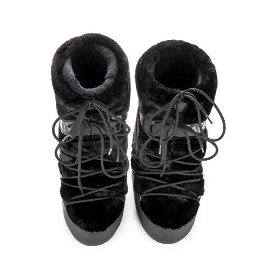 Boty Moon Boot Icon Faux Fur, 001 black