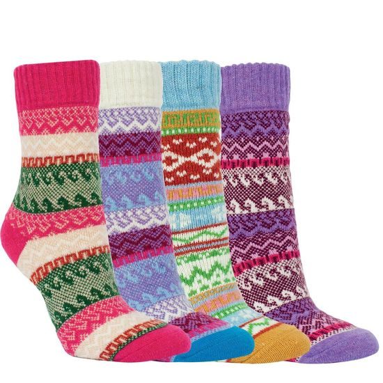 Dámské ponožky RS Teplé vzorované žluto-modré